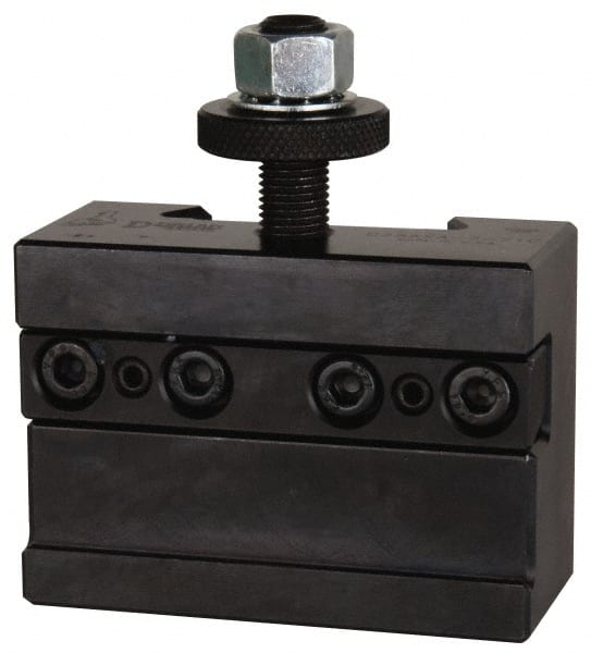 Dorian Tool - Series DA, #7-71C Cut-Off & Grooving Tool Post Holder - 500mm Lathe Swing, 3-1/4" OAH x 2" OAL, 76.07mm Centerline Height - Exact Tooling