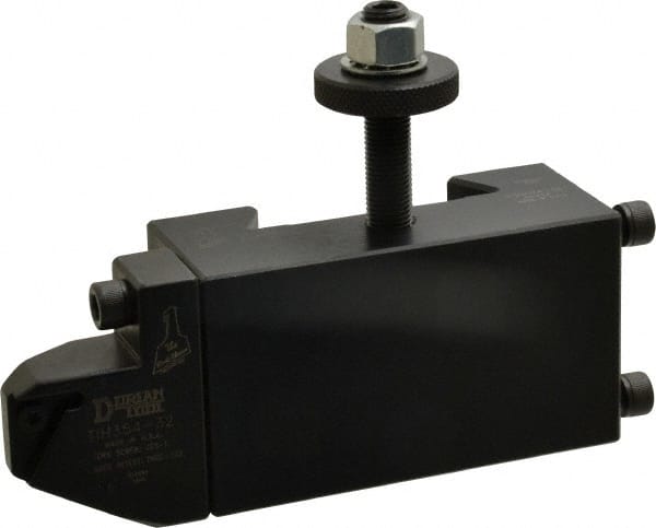 Dorian Tool - Series CXA, #881 Threading Tool Post Holder with External On-Edge Cartridge - 350 to 430mm Lathe Swing, 2" OAH x 5.12" OAL, 1-1/4" Centerline Height - Exact Tooling