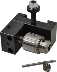 Dorian Tool - Series CA, #35 Dovetail Drill Chuck Tool Post Holder - 400 to 500mm Lathe Swing, 2-1/4" OAH x 4.67" OAL, 1/2" Max Tool Cutting Size, 1-15/16" Centerline Height - Exact Tooling