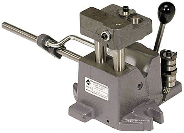 Heinrich - 1-1/2 to 2-1/2" Vee Capacity, Air Cross Hole Jig - 10-1/2" Long x 9-1/8" Wide x 8-5/8" High, 5/16, 1/2, 3/4, 1 & 1-3/8" ID of Furnished Liners - Exact Tooling