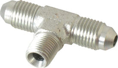 Parker - 1/4" Tube OD, 37° Steel Flared Tube Male Branch Tee - 1/8 NPTF, Flare x MNPTF Ends - Exact Tooling