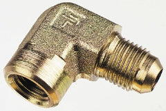 Parker - 3/8" Tube OD, 37° Steel Flared Tube Female Elbow - 1/8 NPTF, Flare x FNPTF Ends - Exact Tooling