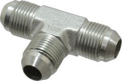 Parker - 1/2" Tube OD, 37° Steel Flared Tube Union Tee - Flare x Flare x Flare Ends - Exact Tooling