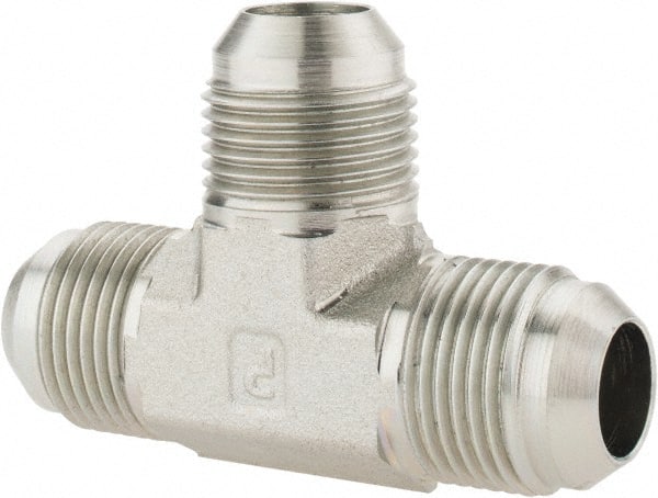 Parker - 3/4" Tube OD, 37° Steel Flared Tube Union Tee - Flare x Flare x Flare Ends - Exact Tooling