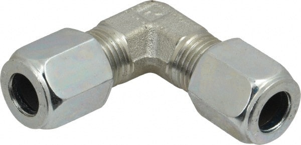 Parker - Metal Flareless Bite Tube Union Elbow - 3/8 NPTF - Exact Tooling