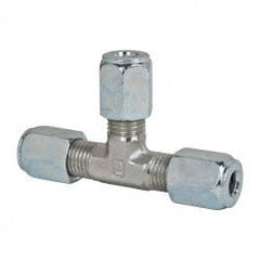 Parker - Metal Flareless Bite Tube Union Tee - 1/4 NPTF - Exact Tooling
