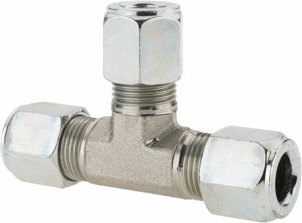 Parker - Metal Flareless Bite Tube Union Tee - 1/2 NPTF - Exact Tooling