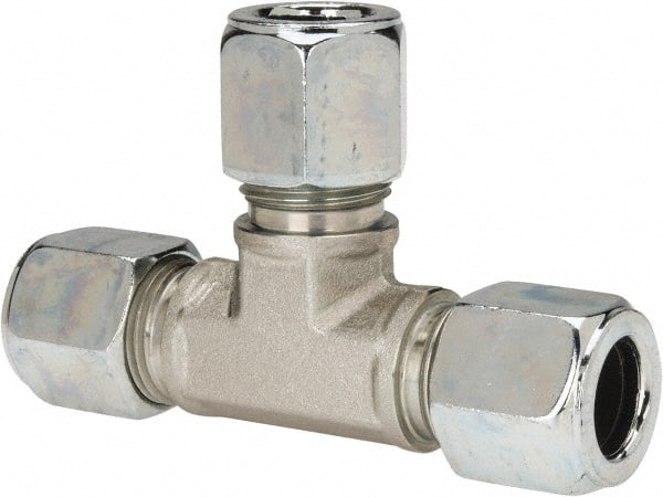 Parker - Metal Flareless Bite Tube Union Tee - 5/8 NPTF - Exact Tooling