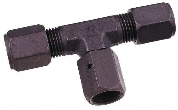 Parker - Metal Flareless Bite Tube Male Branch Tee - 1/2 NPTF - Exact Tooling