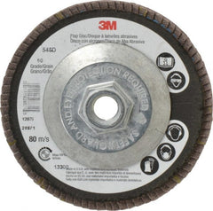 3M - 4-1/2" 60 Grit 5/8-11 Center Hole Type 29 Zirconia Alumina Flap Disc - Exact Tooling