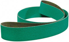 3M - 2" Wide x 132" OAL, 80 Grit, Zirconia Alumina Abrasive Belt - Zirconia Alumina, Medium, Coated, YF Weighted Cloth Backing, Series 577F - Exact Tooling