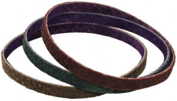 3M - 3" Wide x 18" OAL, Aluminum Oxide Abrasive Belt - Aluminum Oxide, Coarse, Nonwoven - Exact Tooling