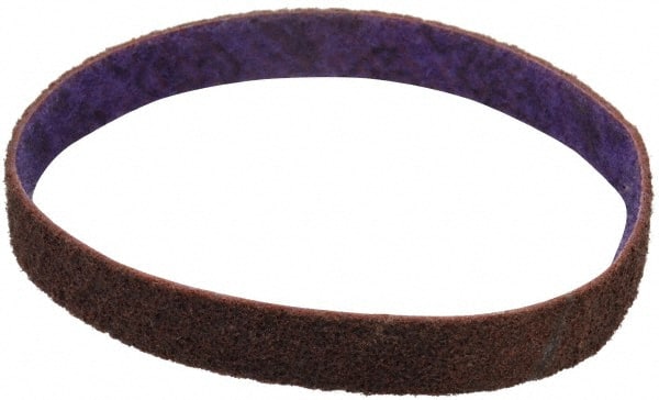 3M - 3/4" Wide x 18" OAL, Aluminum Oxide Abrasive Belt - Aluminum Oxide, Medium, Nonwoven, Series DF-BL - Exact Tooling