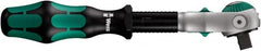 Wera - 3/8" Drive Round Head Ratchet - Satin Finish, 8" OAL, 72 Gear Teeth, Ergonomic with Speed Tube Handle, Locking Flex Head - Exact Tooling