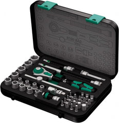 Wera - 42 Piece 1/4" Drive Socket & Bit Set - Comes in Molded Steel Case with High Density Foam Insert - Exact Tooling