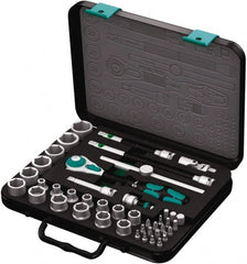 Wera - 43 Piece 3/8" Drive Socket & Bit Set - Comes in Molded Steel Case with High Density Foam Insert - Exact Tooling