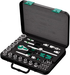 Wera - 38 Piece 3/8" Drive Socket & Bit Set - Comes in Molded Steel Case with High Density Foam Insert - Exact Tooling