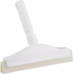 Vikan - 10" Foam Rubber Blade Bench Squeegee - Double Edge, White, Plastic Holder - Exact Tooling