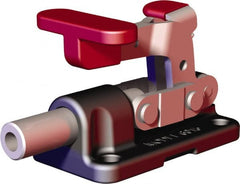 De-Sta-Co - 562.02 Lb Load Capacity, Flanged Base, Carbon Steel, Standard Straight Line Action Clamp - 4 Mounting Holes, 0.22" Mounting Hole Diam, 0.39" Plunger Diam, T-Handle Handle - Exact Tooling