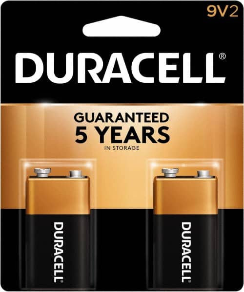 Duracell - Size 9V, Alkaline, 2 Pack, Standard Battery - 9 Volts, Snap Terminal - Exact Tooling