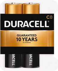 Duracell - Size C, Alkaline, 8 Pack, Standard Battery - 1.5 Volts, Button Tab Terminal - Exact Tooling