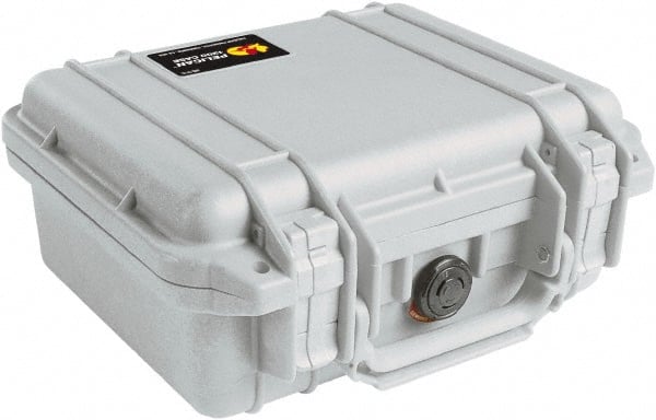 Pelican Products, Inc. - 9-11/16" Wide x 4-7/8" High, Clamshell Hard Case - Silver, Polyethylene - Exact Tooling