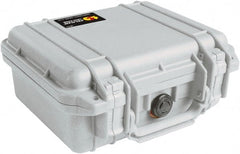 Pelican Products, Inc. - 9-11/16" Wide x 4-7/8" High, Clamshell Hard Case - Silver, Polyethylene - Exact Tooling