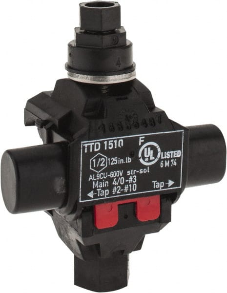Ideal - 10 to 2 (Tap), 3 to 4/0 (Run) AWG Compatible, Tap Connector - 2.2" OAL x 1.8" OAW x 3.1" OAH - Exact Tooling