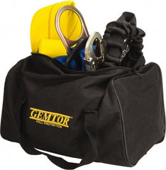 Gemtor - Universal Size, 310 Lb. Capacity, Polyester General Use Fall Protection Kit - Back D Ring, 6 Ft. Lanyard Long, Black - Exact Tooling