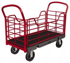 Rubbermaid - 1,200 Lb Capacity Structural Foam/Steel Platform Truck - Structural Foam Deck, 30" OAW, Rubber Casters - Exact Tooling