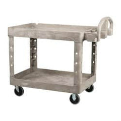 Rubbermaid - 500 Lb Capacity, 25" Wide x 43-7/8" Long x 32-3/4" High Standard Utility Cart - 2 Shelf, Plastic - Exact Tooling