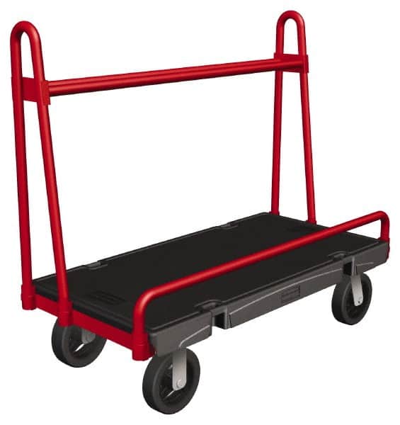 Rubbermaid - 2,000 Lb Capacity Structural Foam/Steel Panel Truck - Structural Foam Deck, 24" OAW, Polyolefin Casters - Exact Tooling