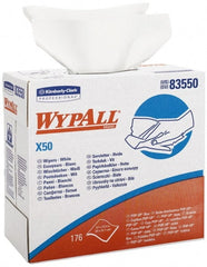 WypAll - X50 Dry Shop Towel/Industrial Wipes - Pop-Up, 12-1/4" x 9-1/4" Sheet Size, White - Exact Tooling