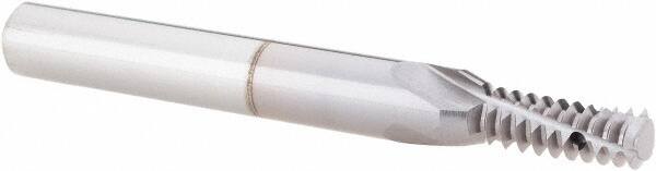 Vargus - 1/4-20, 7/16-20, 1/2-20, 3/4-20, 1-20 UNC, UNEF, UNF, 0.192" Cutting Diam, 3 Flute, Solid Carbide Helical Flute Thread Mill - Internal Thread, 0.525" LOC, 2.244" OAL, 1/4" Shank Diam - Exact Tooling