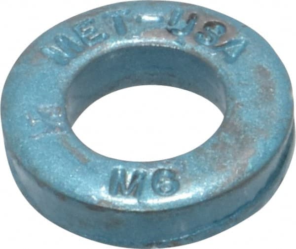 Metric Blue - M6 Screw, Alloy Steel Standard Flat Washer - 6.87mm ID x 13mm OD, 2.7mm Thick - Exact Tooling