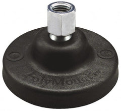 Gibraltar - 10000 Lb Capacity, 2-1/4" OAL, Stainless Steel Stud, Tapped Pivotal Socket Mount Leveling Pad - 5" Base Diam, Nylon Pad, 1-1/16" Hex - Exact Tooling