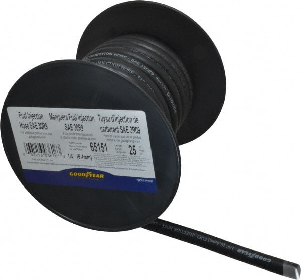 Continental ContiTech - 1/4" ID x 25' Fuel Injection Hose - Hypalon, Black - Exact Tooling