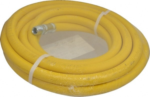 Continental ContiTech - 1/2" ID x 0.89" OD 25' Long Oil Resistant Air Hose - MNPT x MNPT Ends, 500 Working psi, -20 to 190°F, 1/2" Fitting, Yellow - Exact Tooling