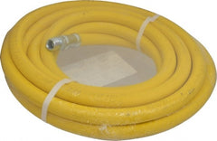 Continental ContiTech - 1/2" ID x 0.89" OD 25' Long Oil Resistant Air Hose - MNPT x MNPT Ends, 500 Working psi, -20 to 190°F, 1/2" Fitting, Yellow - Exact Tooling