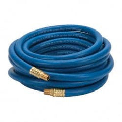 Continental ContiTech - 3/8" ID x 0.66" OD 25' Long Multipurpose Air Hose - MNPT x MNPT Ends, 300 Working psi, -10 to 158°F, 1/4" Fitting, Blue - Exact Tooling