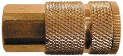 Coilhose Pneumatics - 1/2 Female NPT Industrial Pneumatic Hose Coupler - Brass, 3/8" Body Diam - Exact Tooling