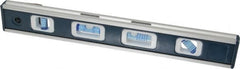 Empire Level - Magnetic 12" Long 4 Vial Torpedo Level - Aluminum, Silver, 1 45°, 1 Level, 1 Plumb & 1 Vari-Pitch Vials - Exact Tooling