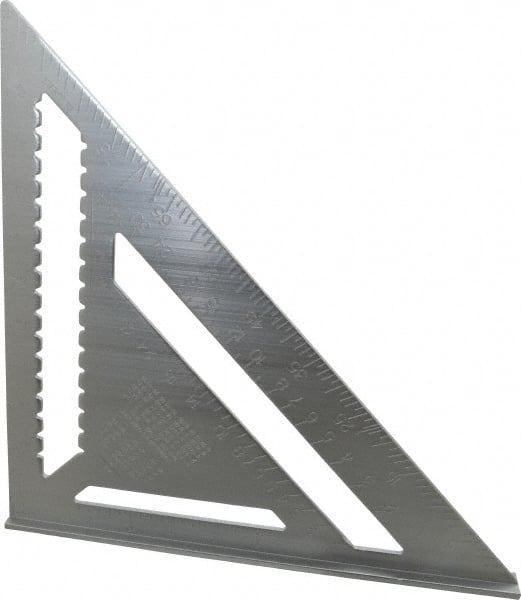 Empire Level - 12" Blade Length, Buffed Finish, Aluminum Rafter Square - 1/16", 0.083", 1/8" Graduation - Exact Tooling