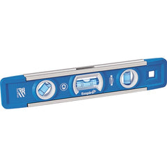 Empire Level - Magnetic 9" Long 3 Vial Torpedo Level - Aluminum, Silver, 1 45°, 1 Level & 1 Plumb Vials - Exact Tooling