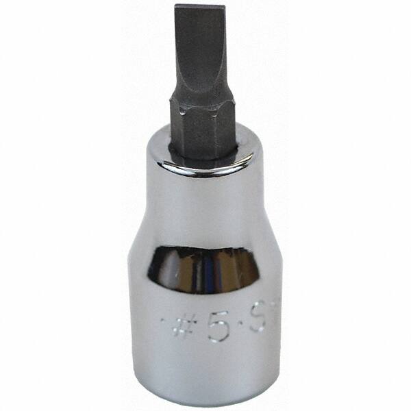 SK - Screwdriver & Drag Link Sockets - 3/8"DR #5 CHRM SLOTTED SCRDRVR SCKT BIT - Exact Tooling