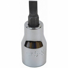 SK - Screwdriver & Drag Link Sockets - 3/8"DR #5 CHRM SLOTTED SCRDRVR SCKT BIT - Exact Tooling