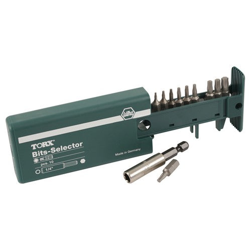 Torx Bit Selector Set T5-T30, Magnetic 1/4″ Bit Holder in Plastic Storage Box - Exact Tooling