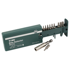 Torx Bit Selector Set T5-T30, Magnetic 1/4″ Bit Holder in Plastic Storage Box - Exact Tooling