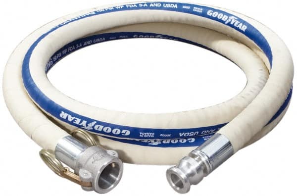 Alliance Hose & Rubber - 3" Inside x 3.6" Outside Diam, Food & Beverage Hose - Exact Tooling