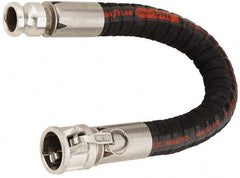 Alliance Hose & Rubber - 1-1/2" ID x 1.9" OD x 10' OAL, Cam & Groove Chemical Handling Hose - 200 Max Working psi, -40 to 250°F, 4" Bend Radius, 1-1/2" Fitting, Black - Exact Tooling